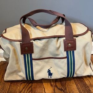 Vintage Polo Ralph Lauren tan duffel bag